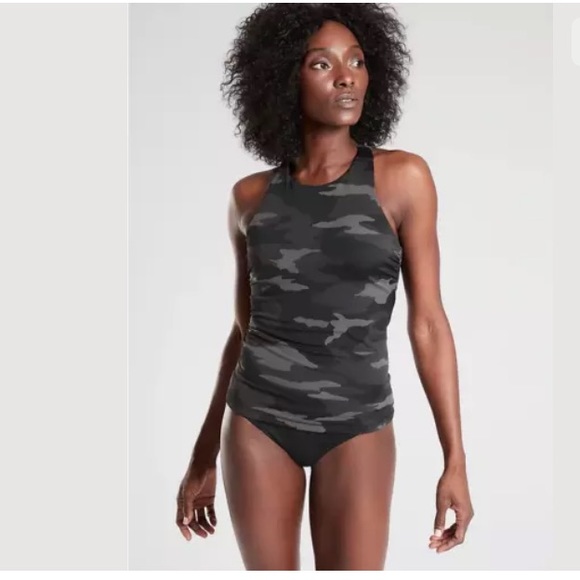 Athleta Other - ATHLETA Freestyle Camo Tankini Black SWIM NWT